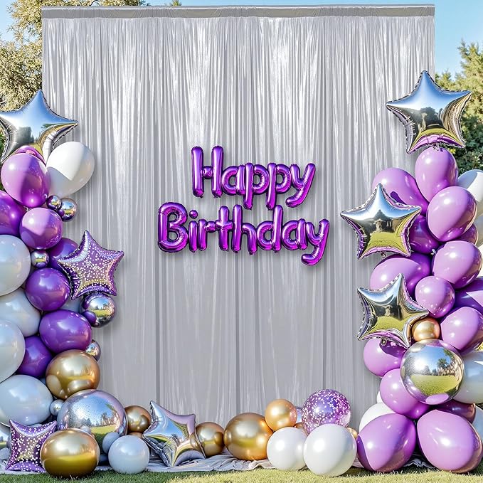 leegleri 10x10ft Thick Silver Glitter Backdrop Curtain Panels for Parties, Wrinkle Free Sequin Sparking Photo Backdrop Drapes, 2 Panels 5x10ft Shimmer Back Drop Cloth for Wedding Birthday Photography