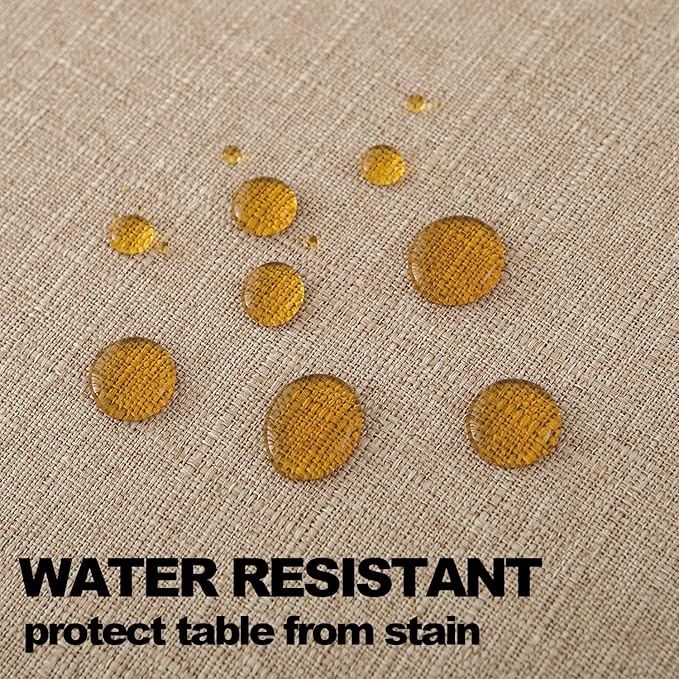 NLMUVW 36 Inch Round Table Cloth, Burlap Linen Tablecloth Textured Water Resistant Farmhouse Decorative Small Table Cover for Dining Kitchen Café