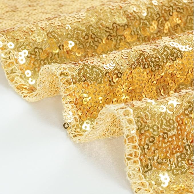 Eternal Beauty Gold Sequin Backdrop, 8x8 Ft Glitter Background Curtains for Shimmer Photography Party Wedding Birthday Back Drop Decor