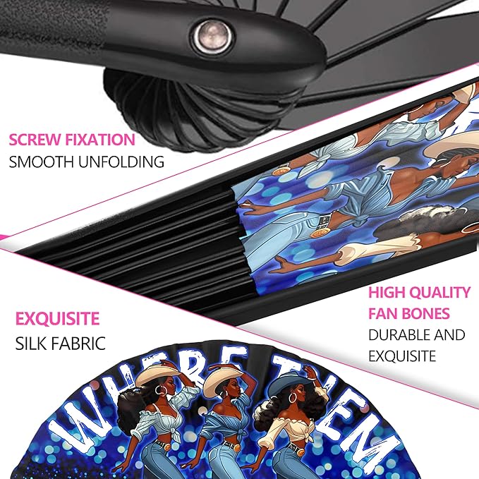 Boots On The Ground Hand Fan,Where Them Fans At Folding Fans,Clapping Clacking Fans For Line Dancing Unique Oriainal Pattern for Party Props Perfect Gifts for Line Dance Lover (Style 4)