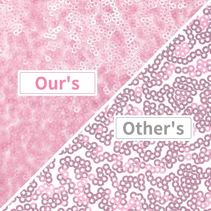Hahuho Pink Sequin Backdrop Curtain, 2PCS 2FTx8FT Glitter Backdrop Curtain for Parties, Christmas, Wedding, Banquet Decoration（2 Panels, 2FT x 8FT, Pink）