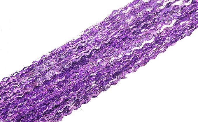 4 Pack Sparkle Wavy Purple Tinsel Curtain Party Backdrop - 3.3X6.6ft Foil Fringe Curtain Party Photo Booth Streamers for Mermaid Euphoria Themed Decorations