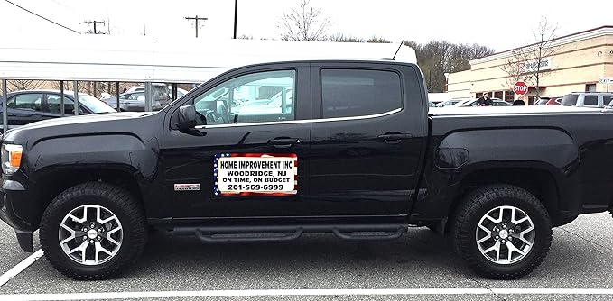Car Magnet Signs Custom - 24"x12" (Set of 2), 30-mil Thickness with Rounded Corners (US Flag)