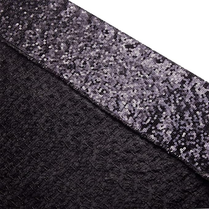 Eternal Beauty Black Thick Sequin Backdrop, 4x7 Ft Halloween Glitter Background Curtains for Shimmer Photography Party Wedding Birthday Back Drop Decor