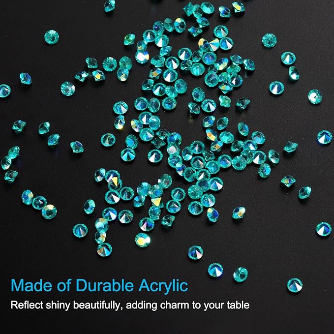 PATIKIL 14000Pcs Wedding Table Scatter Confetti Crystals 3mm Acrylic Diamonds Vase Fillers Gems for Table Centerpiece Decorations Bridal Shower Party, Teal AB
