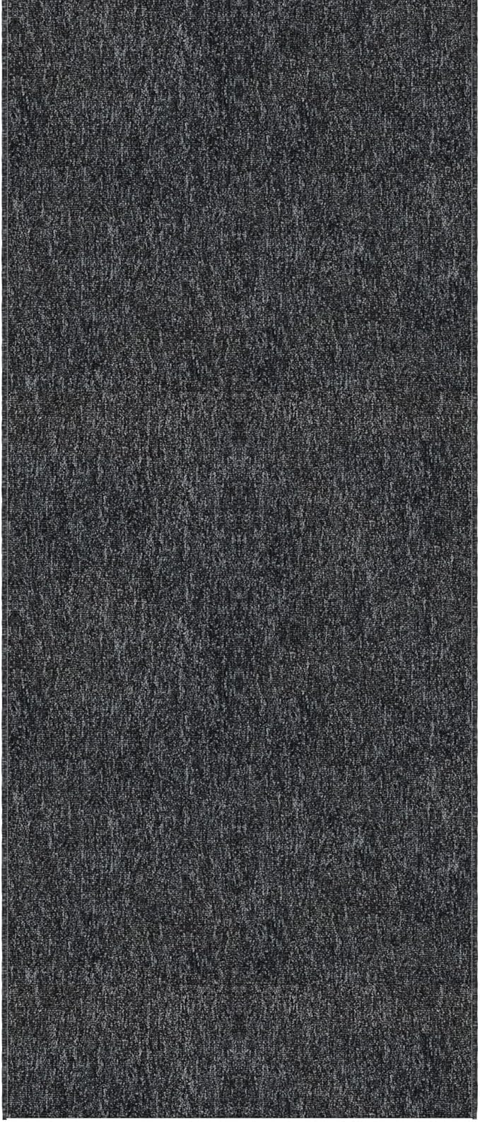 Ottomanson 2'7" x 30' Ultra-Thin Hallway Runner Rug - Durable Non-Slip Carpet for High-Traffic Areas - Fits Under Doors for Seamless Entry - Ideal for Kitchen, Entryway, Bedroom & Living Room, Black