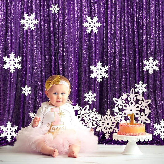 ShinyBeauty Purple Sequin Backdrop 20X10FT Glitter Fabric Drapery Photo Backdrops Sequins Backdrop Curtain Shimmer Wall Background for Party,Studio,Wedding Dedor