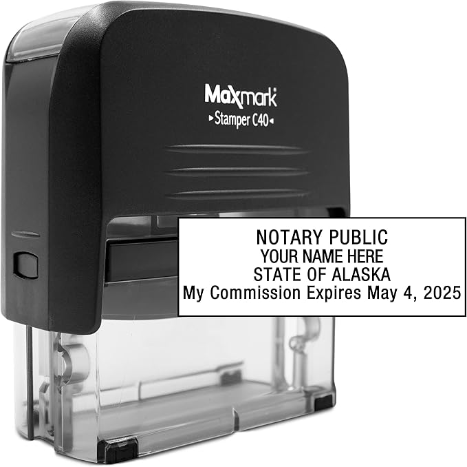 MaxMark Notary Stamp for State of Alaska- Self Inking Stamp