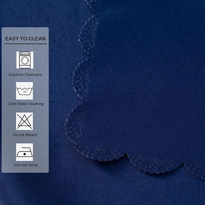 Small Square Navy Tablecloth 24 x 24 Inch Polyester Fabric Washable Table Cover Decorative Wrinkle Resistant Solid Color Table Cloth for Nightstand Party Wedding Camping