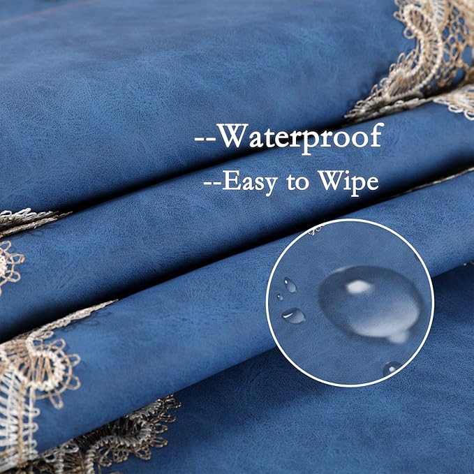 Vintage Lace Dining Table Runner, 72 Inches Macrame Coffee Table Runners for Kitchen Home Christmas Party Decorations (16x72 inch,Blue)