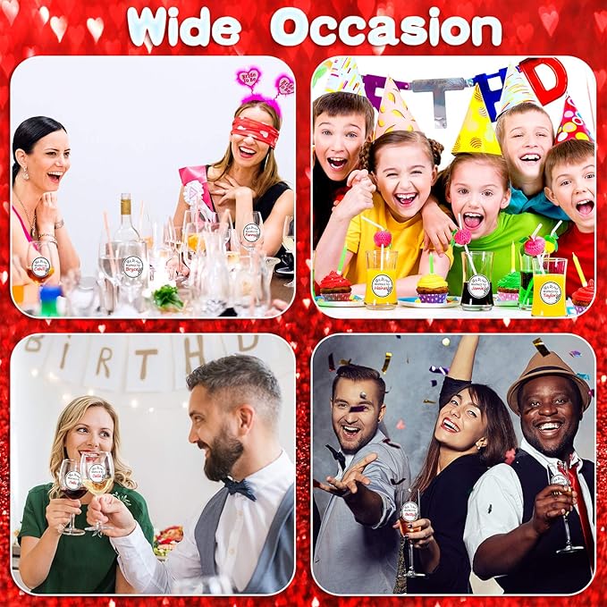 Zonon 600 Pieces Drink Stickers for Cups, Water Bottles, Blank Drink Labels This Belongs to Stickers for Wedding Reception, Birthday Party, Holiday Party, Custom Blank Cup Name Tags
