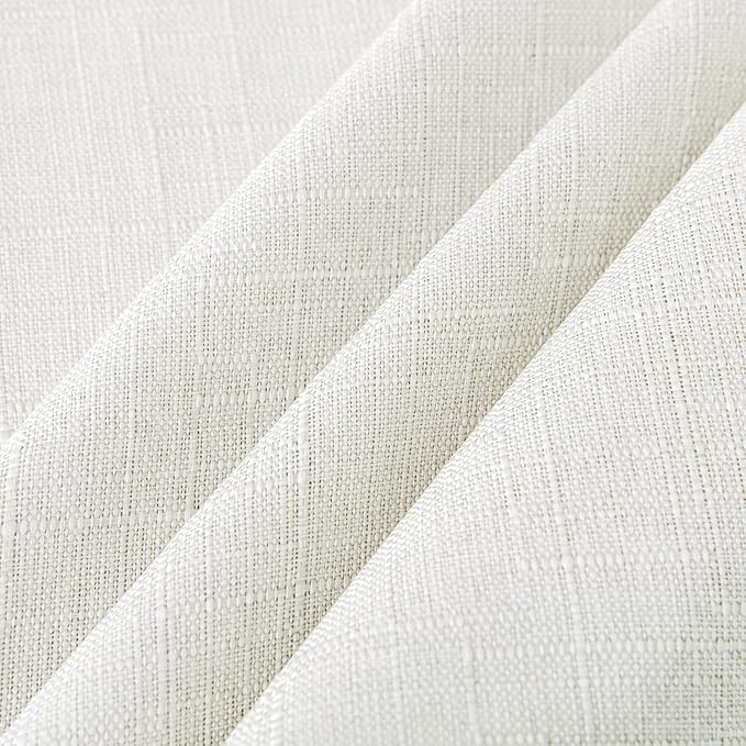 NLMUVW Linen Table Cloth for Rectangle Tables Water Resistant Faux Linen Textured Tablecloth Farmhouse Stain Resistant Decorative Table Cover for Indoor and Outdoor, 54 x 108 Inch, White