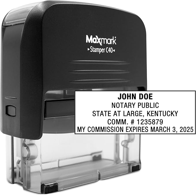 MaxMark Notary Stamp for State of Kentucky- Self Inking Stamp