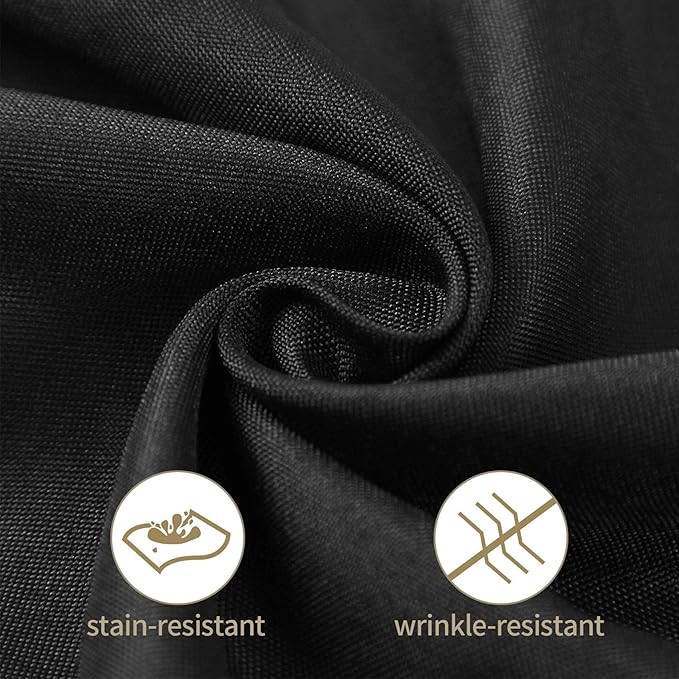 Ascoza 2pack 90 Inch Black Round Tablecloth in Polyester Fabric for Wedding/Banquet/Restaurant/Parties