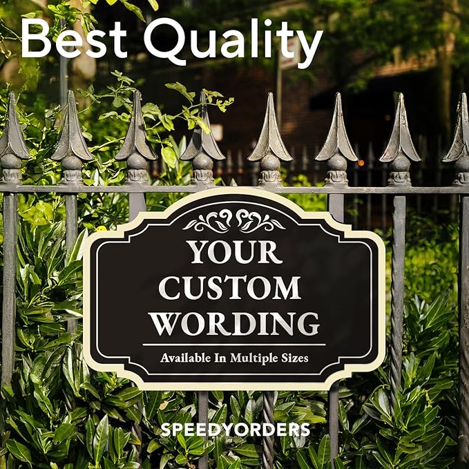 Custom Decorative Metal Signs, Personalized Aluminum, Custom Driveway, Waterproof USA Made, Black Charcoal 14x10 In