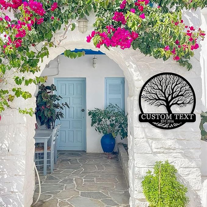 Personalized Tree of Life Metal Sign Wall Art Decor, Custom Wedding Gifts for Couples, Custom Family Name Sign, Christmas Valentine's Day Housewarming Gifts