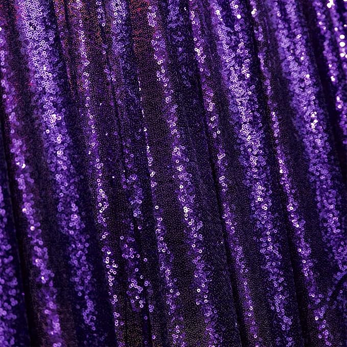 JYFLZQ Purple Sequin Backdrop Curtains 2ft x 8ft 2 Panels Glitter Photo Booth Backdrops Sparkly Photography Background Drapes for Parties Wedding Bridal Showers
