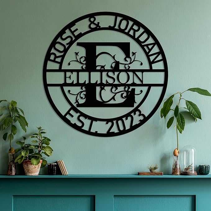 Personalized Metal Name Signs, Split Letter Monogram Wall Decor, Custom Last Name Sign, Family Name Sign for Outdoor, Personalized Wedding Gift, Garden Decor, Metal Wall Art, Housewarming Gift