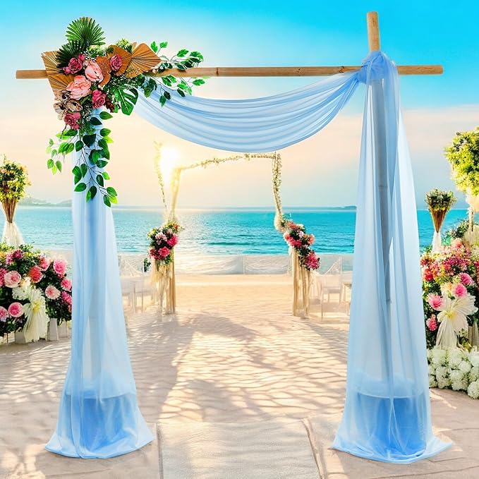MDS Halloween Chiffon Draping Fabric - 2 Panel, 30" Wide x 50ft Long - Sheer Spooky Arbor & Canopy Drapery for Haunted House Backdrops, Party Ceilings, DIY Costumes & Themed Events - Turquoise