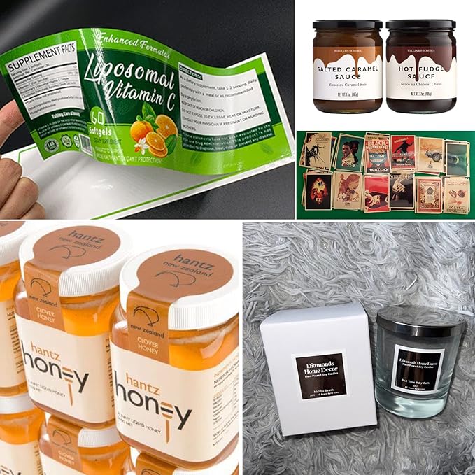 Custom Logo Stickers for Business, Personalised Logo Labels - Any Shape, Waterproof Vinyl Glossy Stickers for Branding & Packaging