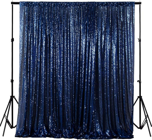ShinyBeauty PHOTOBOOTH Background Best Choice-4FTx7FT-Sequin backdrops, Sequin Fabric,Wedding backdrops,Rust Backdrop,Sequin Curtains,Photography Backdrop (Buy it Now) (4FTx7FT, Navy Blue)