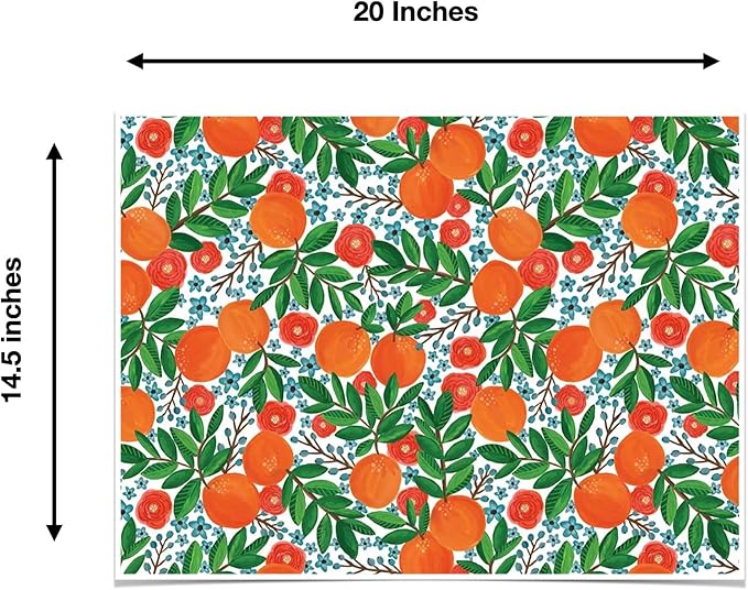 Colors of Rainbow - Orange Grove - 12 Sheets, 20 inch X 29 inch - Italian Print Tissue Paper for Decoupage Gift Basket Gift Bag Party Crafts (Orange Grove)