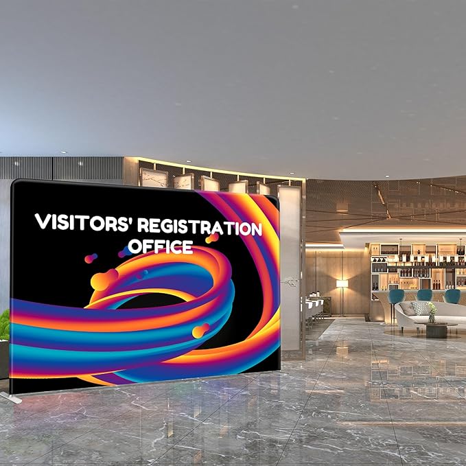 Custom Stand Backdrop with Aluminum Stand, 7.5x10ft Commercial Tension Fabric Banner, Double-Sided Printing for Trade Show, Weddings, Party, Business