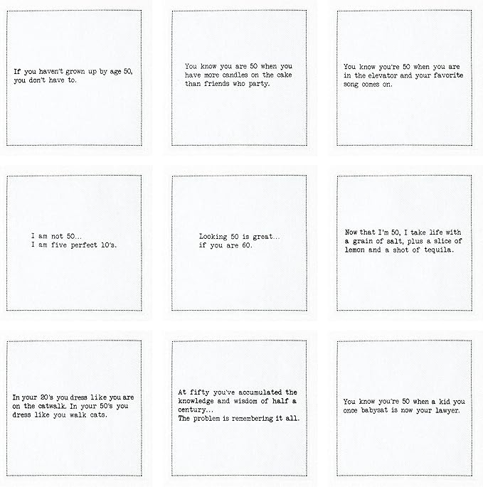 Five Star Napkins 50th Birthday Quotes White Cotton Cocktail Napkins, Beverage Napkins, Bar Napkins, Cloth Napkins, Party Napkins, Events, Holidays, Weddings, Birthdays, Disposable, 4.5" x 4.5"- (50x)