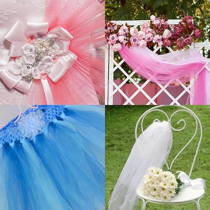 6 Inch × 100 Yards(300 Feet) Tulle Mesh Ribbon Black Tulle Fabric Ribbon Roll Netting Spool for Tutu Skirt DIY Craft Wedding Decor Party Gift Wrapping Ornaments