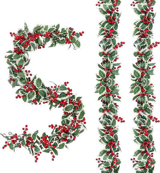 MAKHOT 2-Piece Christmas Garland Suitable for Christmas Holiday Fireplace Indoor and Outdoor Decor.