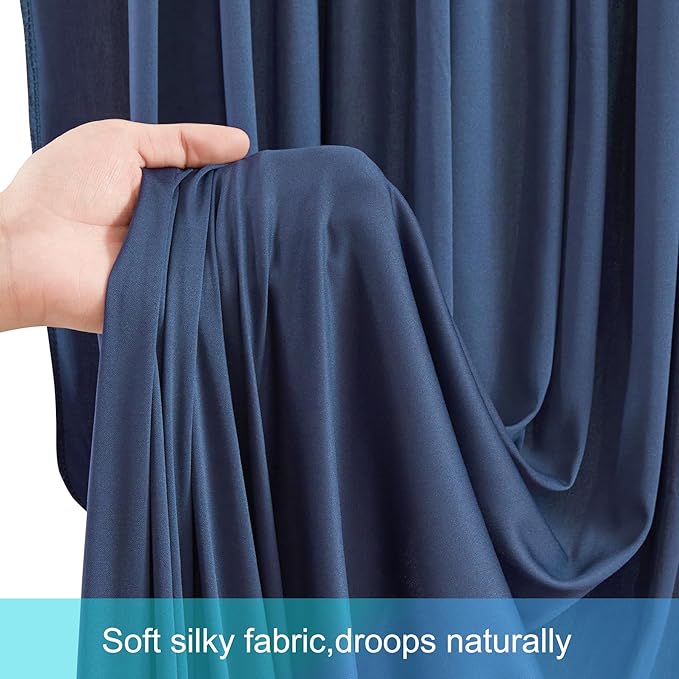 20ft x 12ft Navy Blue Backdrop Curtains Wrinkle Free Backdrop Curtain for Wedding Parties Blue Fabric Backdrops Drapes Back Drop Cloth Bridal Shower Stage Curtains Wedding Decorations for Reception