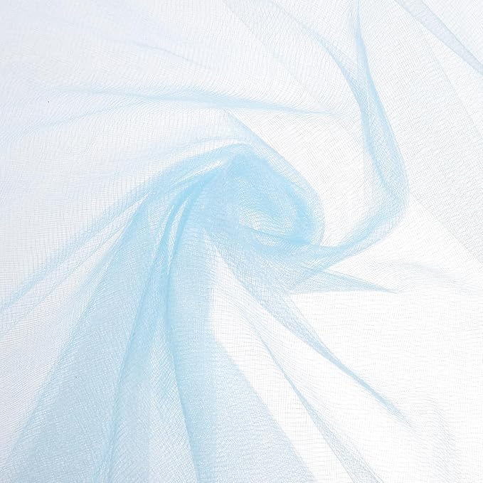 uxcell 19" by 5.5 Yard Tulle Fabric Backdrop Curtains for DIY Tutu Skirt Shower Decor Wedding Crafts Birthday Party Supplies, Light Blue