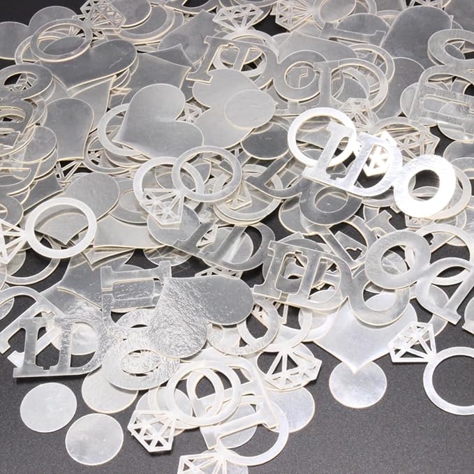 Wedding Confetti, Engagement Confetti for Wedding Shower Decorations, Bridal Shower Confetti for Bridal Shower Decorations, 160 PCS Glitter Silver I DO Confetti for Engagement Table Decorations