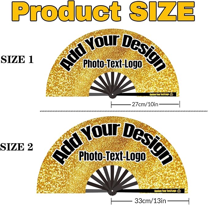 Custom Fans with Your Photo/Text - Personalized Folding Hand Fan for Line Dancing, Weddings, Parties | Decorative Gift for Women, Church Events & Dance Performances (5, 13 Inch)