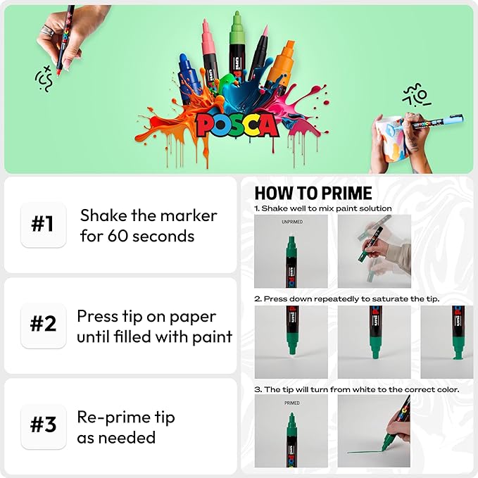 Posca Paint Marker PC-5M Medium Bullet Standard Colors Set of 16 Art Markers