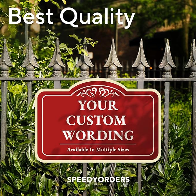Custom Decorative Outdoor Metal & Aluminum Signs, Personalized Driveway Signs, Waterproof USA Made, Design 1 Red Brick 18x12