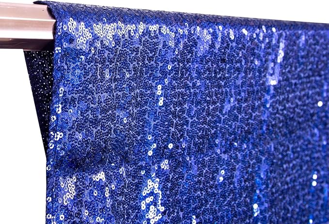 Juya Delight Navy Blue Sequin Backdrop Curtain 6FT X 6FT Glitter Shimmer Photo Backdrop Curtains for Birthday Party Birthday Decoration