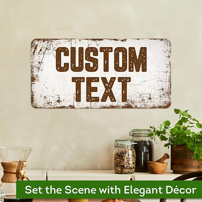 Custom Sign, Custom Street Sign, 11 Font Colors, 13 Font Styles, 4 Hole Options, 22 Sizes, 9x18 Inches, Rust Free DiBound, Fade Resistant, Made in USA by My Sign Center (Rustic)
