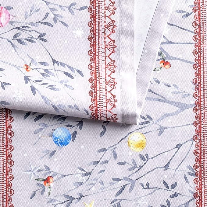 Maison d' Hermine Table Runner 100% Cotton Single Layer Table Runners 90 inches Long for Thanksgiving Christmas Decorations Home Kitchen Dining Party Wedding (Fairy Christmas, 14.5" x 90")