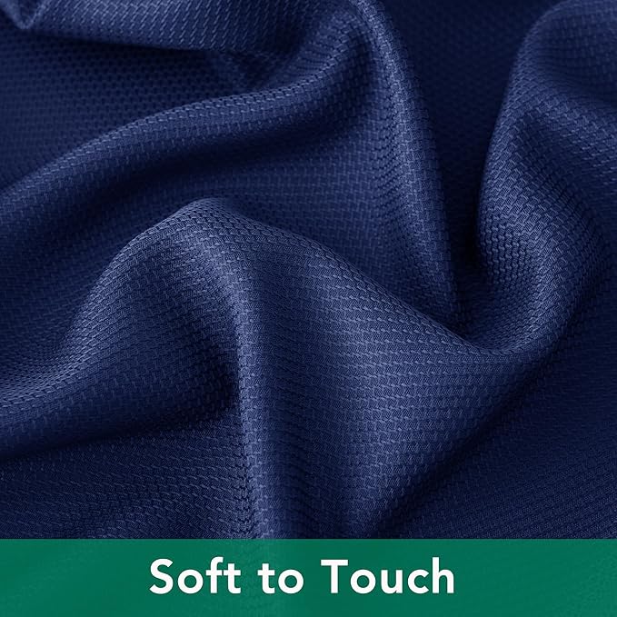Biscaynebay Textured Fabric Tablecloths 90x132 Inches Rectangular, Navy Water Resistant Tablecloths for Dining, Kitchen, Wedding and Parties etc. Machine Washable