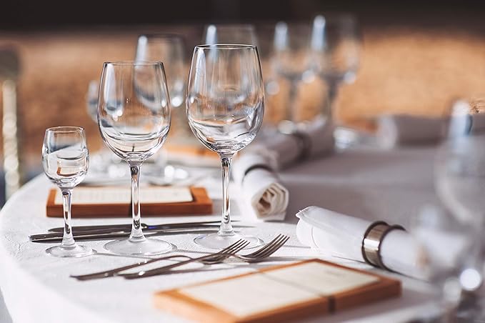 Pomp White 120" Inch Round Premium Polyester Tablecloth (2Pack) | Wrinkle + Stain Resistant Easy Care Fabric | Fits Round or Circle Table