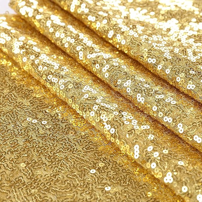 Gold Sequin Backdrop Curtains Glitter Drapes 2FTx8FT 2 Panels for Wedding Birthday Party Decorations Bridal Baby Shower Party Supplies Sparkly Photography Background