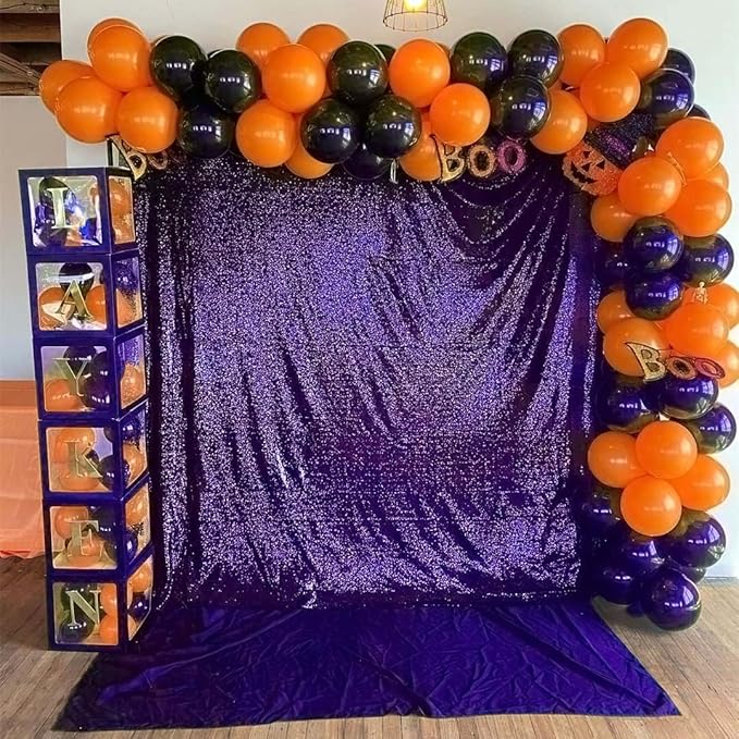 Purple Sequin Backdrop 10FTx10FT 1 Panel Sparkle Curtain Glitter Metal Background Drape for Weddings Showers Parties Photography Halloween