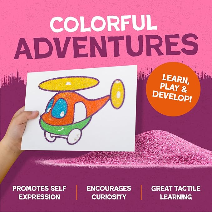 Hygloss Colored Sand for Crafts – 1 lb Bottle, Magenta – Vibrant Colorful Fine Sensory Play Sand Art Kits for Kids – Classroom Activities for Children 3 4 5 6 7 8 9 10 11 12 – Safe for Ages 3+