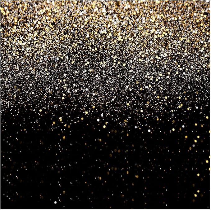 WOLADA Black and Gold Backdrop Golden Glitter Backdrop for Photography Wedding Birthday Baby Shower Party Photo Studio 10x10FT 11176