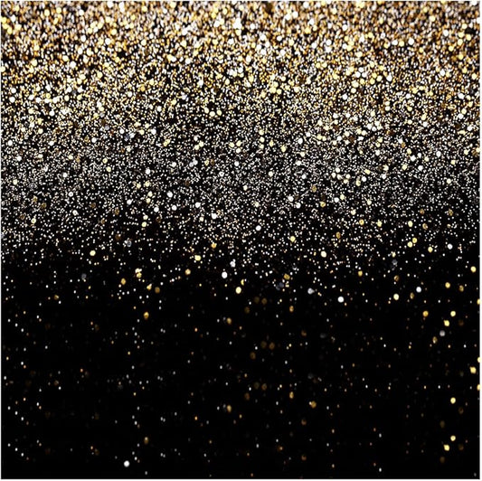 WOLADA Black and Gold Backdrop Golden Glitter Backdrop for Photography Wedding Birthday Baby Shower Party Photo Studio 8x8FT 11176