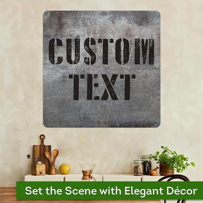 Custom Sign, Custom Street Sign, 11 Font Colors, 13 Font Styles, 4 Hole Options, 22 Sizes, 36x36 Inches, Rust Free DiBound, Fade Resistant, Made in USA by My Sign Center (Grunge Metal)