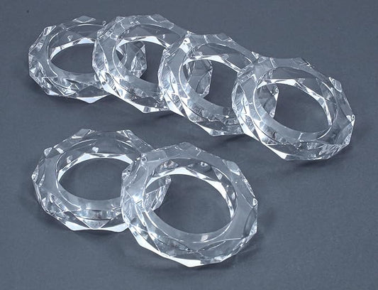 Transparent Acrylic Napkin Rings - Set of 12 Elegant Serviette Holders for Wedding, Party, Dining Table & Holiday Décor - Clear Napkin Rings by ALPHA Living HOME