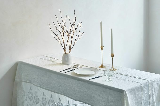 Fudios Lighted Branches with Timer 70 LED Fairy Lights 18in Battery Operated, Willow Branches with Lights for Vase Christmas Holiday Home Decor