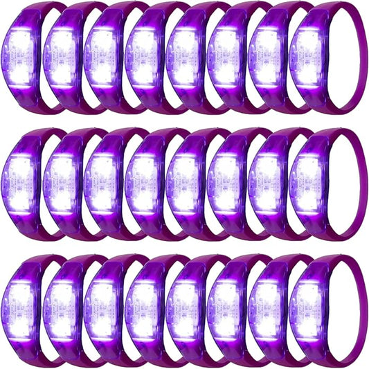 100 Pcs LED Bracelets Sound Activated with Flashing LED Strobe Music Control Light Up Bracelets for Rave, Game Prizes, Birthday Party Favor,Valentine's Day gift